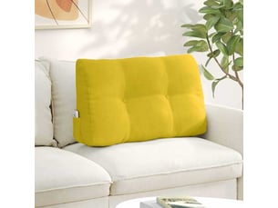 Coussin de dos, coussin de dossier jaune 80 x 24 x 50 cm velours cf54764