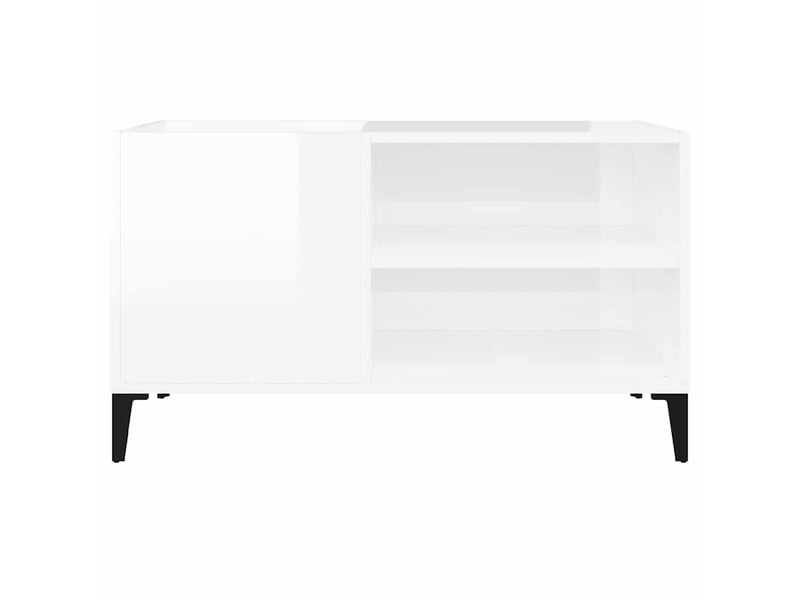  Armoire à disques, armoire de rangement blanc brillant 84,5x38x48cm bois d'ingénierie  - Conforama D