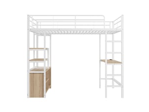 Lit mezzanine 90x200 cm <strong>ZOVIRA</strong> <strong></strong> coloris blanc