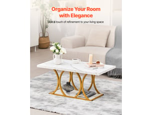 Table basse rectangulaire coloris bicolore VEVOR ZH633 - 55 cmx100 cm