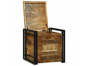 Boîte de rangement, coffre de rangement marron et noir 50x50x50 cm shl6198