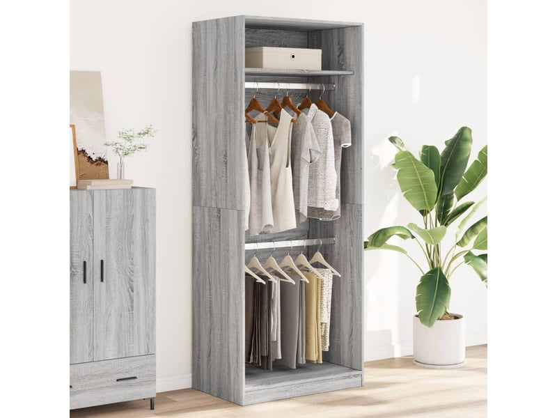  Garde-robe, armoire de rangement sonoma gris 80x50x200 cm bois d'ingénierie shl53862  - Conforama C