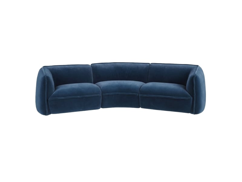  Canapé 3 places en velours bleu foncé 6372 - Conforama D