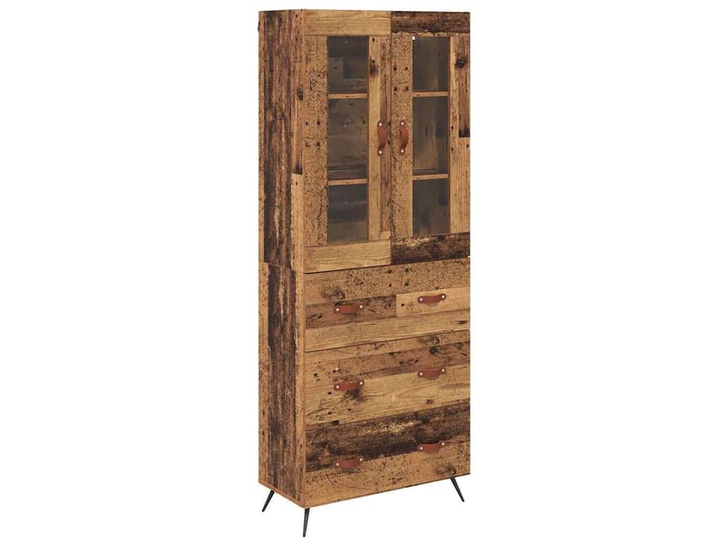  Buffet - bahut - meuble de rangement avec étagère 2 pc bois ancien 69,5 x 34 x 180 cm  - Conforama A