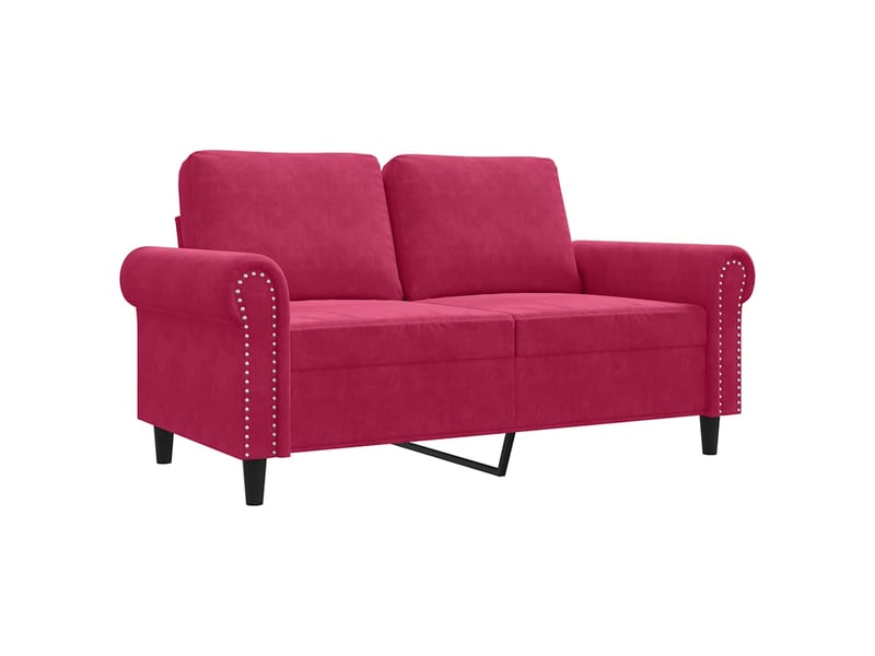  Canapé droit, sofa, canapé à 2 places rouge bordeaux 120 cm velours cf20356  - Conforama A