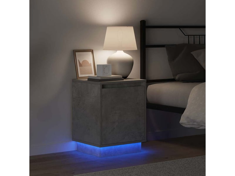  Table de chevet - cabinet de chevet - table de nuit gris béton 39 x 34,5 x 50 cm  - Conforama C