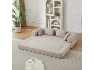 Canapé droit compressé convertible <strong>MODFU</strong> <strong></strong> 2 places Tissu kaki