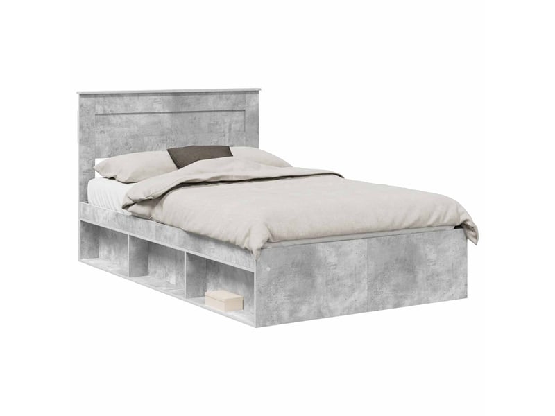 Lit double- lit adulte - cadre de lit béton 120 x 190 cm bois de pin massif - Conforama A