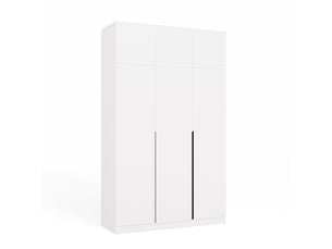 Senso 3d - armoire haute avec rehausse - portes, étagères - 150x250x56,5 cm - blanc