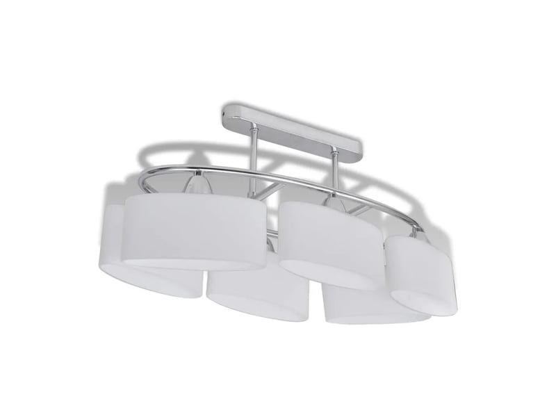  Lot de 4 plafonniers modernes ellipsoïdes style contemporain 550 x 250 x 275 mm en métal chromé 02_0046390  - Conforama B