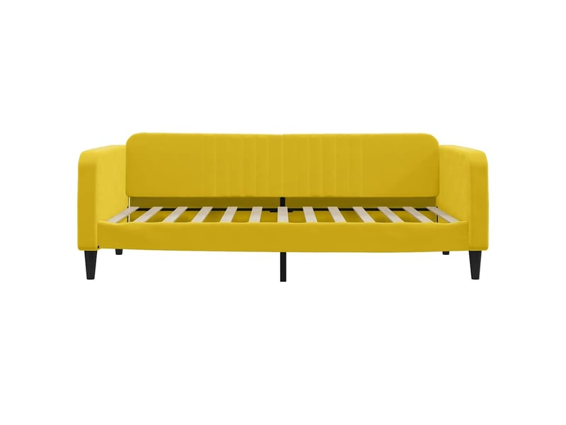  Lit simple- lit adulte -  lit de repos sans matelas jaune 100x200 cm velours  - Conforama B