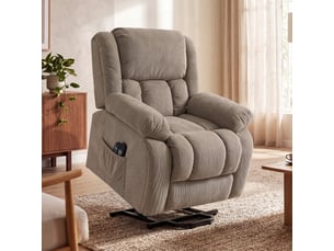 Fauteuil releveur électrique massant chauffant inclinable repose-pieds tissu café