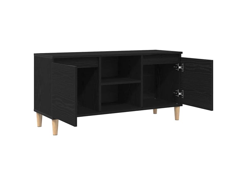  Meuble tv - banc tv - meuble de rangement 102 x 35 x 50 cm chêne noir bois d'ingénierie  - Conforama E