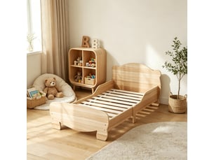 Lit simple 70x140 cm <strong>COVREO </strong> <strong></strong> coloris naturel