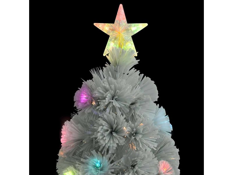  Sapin de noël, arbre de noël artificiel pré-éclairé blanc 150 cm fibre optique  - Conforama E
