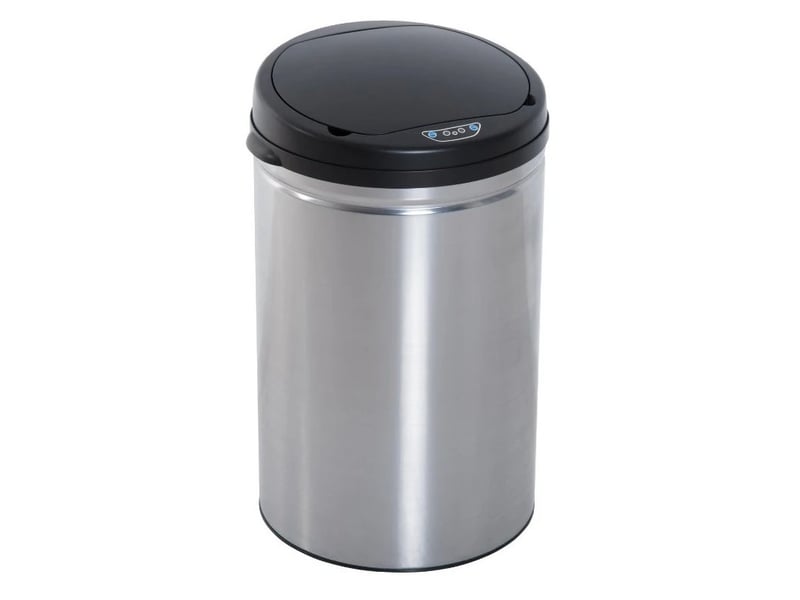  Poubelle automatique à capteur infrarouge, ronde, 30l, intérieur optionnel, acier inoxydable  - Conforama A
