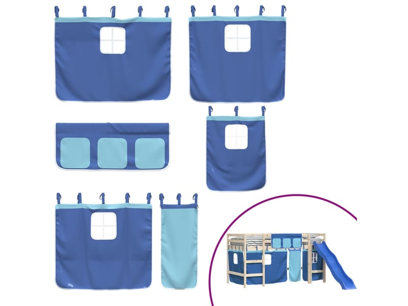 Rideaux pour lit mezzanine bleu polyester cf44938 - Conforama A