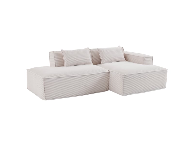 Canapé 2 places beige en tissu polyester - compact 235 cm, assise souple et style moderne - Conforama A