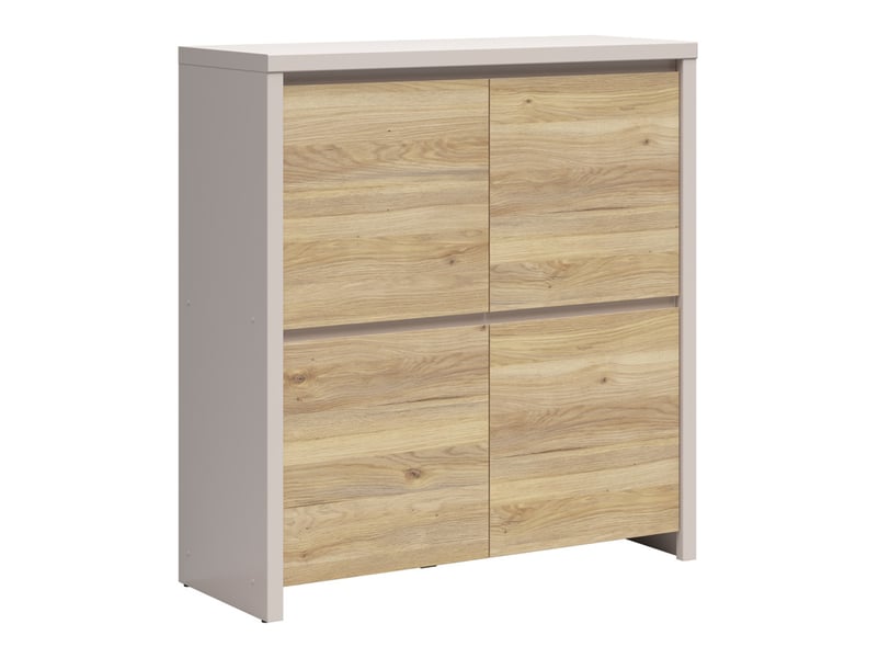  Buffet haut meuble de rangement 4 portes coloris cachemire chêne mauvella - longueur 105 x profondeur 40,5 x hauteur 112,5 cm  - Conforama A