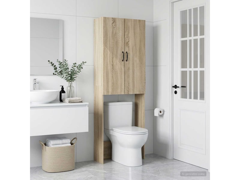  Armoire de toilette, meuble de toilette haarlem chêne sonoma 66x25.5x190 cm  - Conforama C