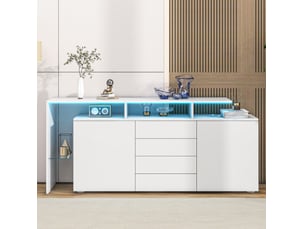 Meuble tv coloris blanc 160 cm <strong>DESVIAE</strong>  <strong></strong>