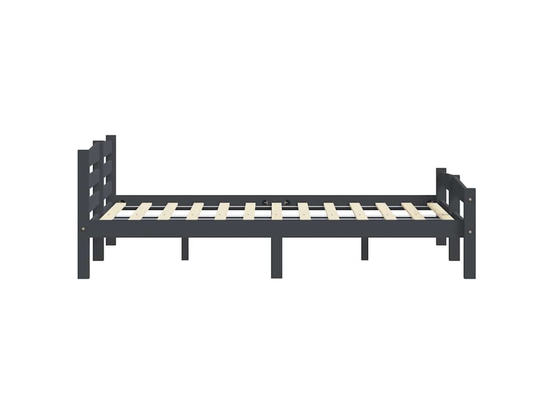  Lit double- lit adulte -  cadre de lit sans matelas gris foncé pin massif 200x200 cm  - Conforama D