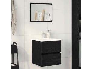 Meuble sous-vasque salle de bain en chêne noir 41x38.5x45cm bois d'ingénierie