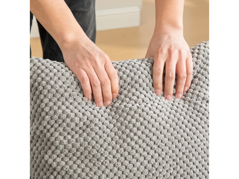  Canapé modulable 3 places en chenille gris, 190 x 89 x 75 cm, sans montage, livré compressé, base antidérapante, coussins inclus, pour le salon CARDUME ESTIVAL - Conforama E