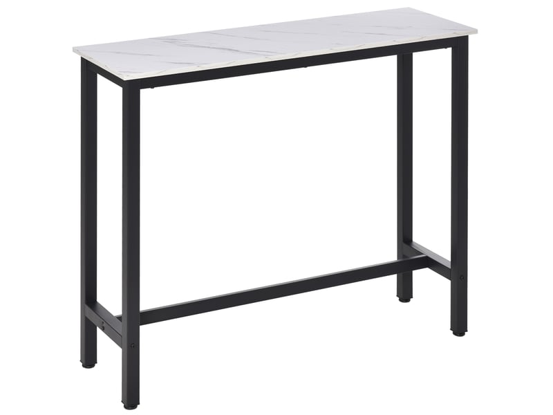 Table de salle à manger avec plateau aspect marbre et pieds réglables pour cuisine et salon 120 × 40 × 100 cm - Conforama A