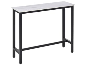 Table de salle à manger avec plateau aspect marbre et pieds réglables pour cuisine et salon 120 × 40 × 100 cm