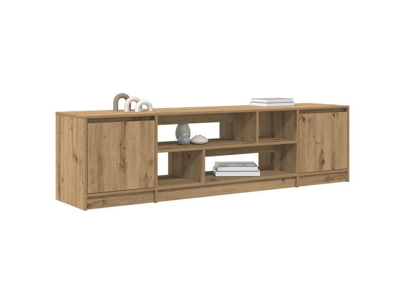  Meuble tv - banc tv - meuble de rangement chêne artisanal 188,5x41x50 cm bois d'ingénierie  - Conforama D