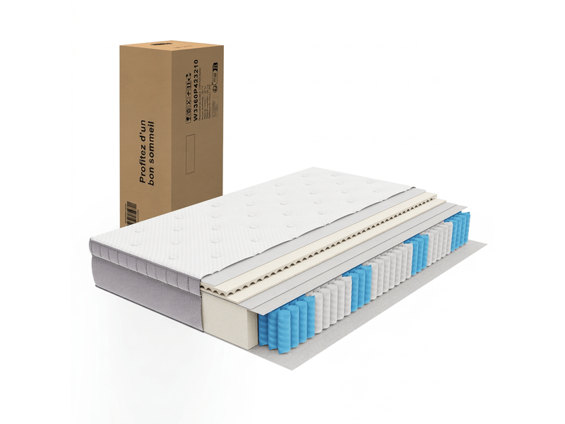  Matelas 180x200 ressorts ensachés 7 zones h3 épaisseur 25 cm, soutien ergonomique adulte  - Conforama A