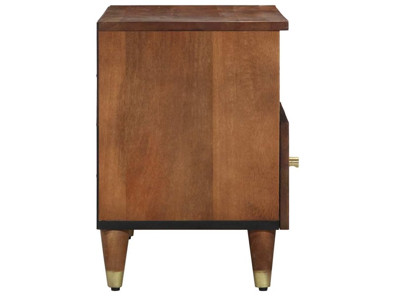  Meuble tv - banc tv - meuble de rangement marron miel 80 x 33 x 46 cm bois de mangue massif  - Conforama D
