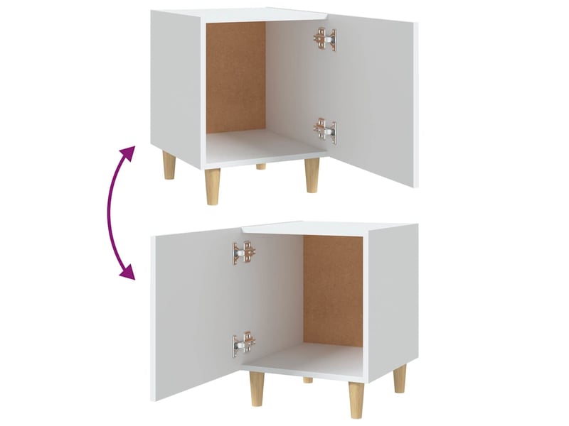  Table de chevet - cabinet de chevet - table de nuit blanc bois d'ingénierie  - Conforama E