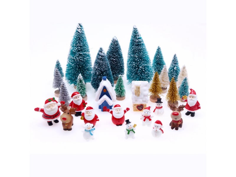  Miniature ornament kits mini style figurines père arbre de noël 30 pièces  - Conforama A