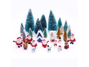 Miniature ornament kits mini style figurines père arbre de noël 30 pièces