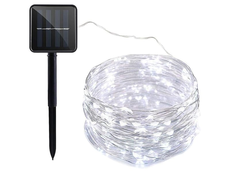  Guirlande solaire 22m, 200 led, 8 modes, étanche. Jardin, terrasse, maison, fête, noël. Écologique et décorative.  - Conforama A