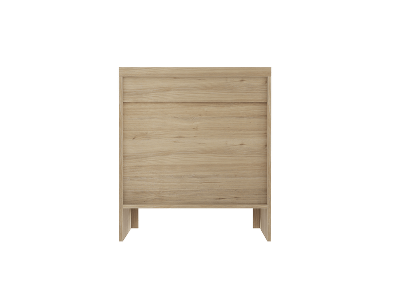  Table de chevet avec tiroir compartimenté et rangement pour chambre en mdf et panneaux de particules chêne  - Conforama C