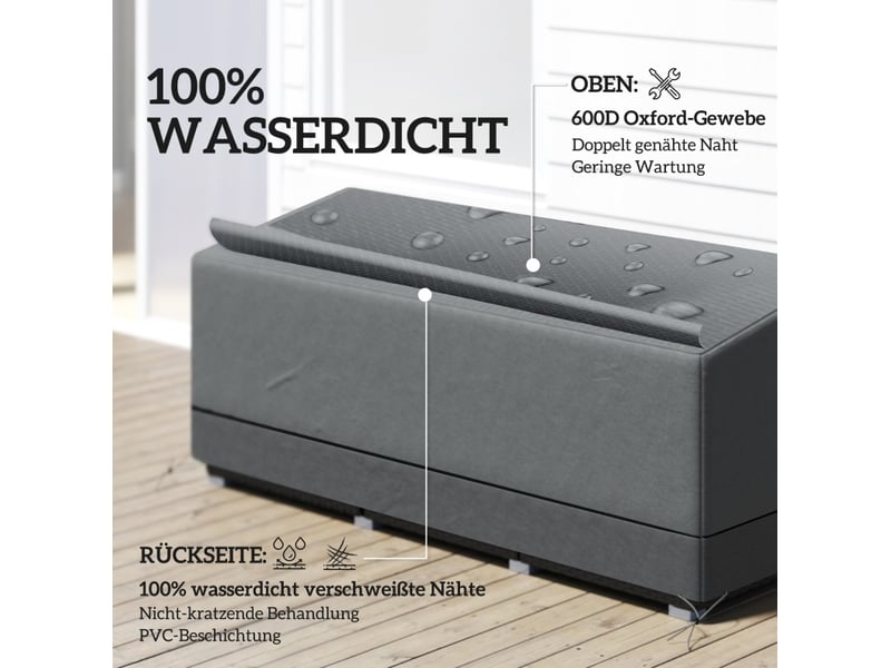 Housse de protection pour salon de jardin 190,5 x 72 x 76 cm – gris clair – imperméable et anti-uv - Conforama E