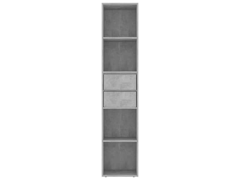  Bibliothèque, meuble de rangement salon gris béton 36x30x171 cm bois d'ingénierie  - Conforama D