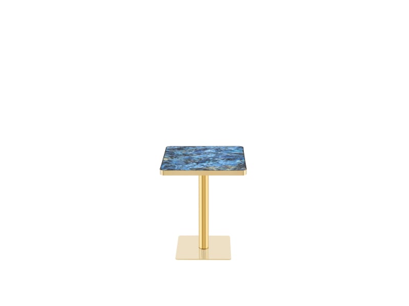 Table à manger carrée, 60x60x74 cm, aspect marbre, salle à manger, pratique, plateau mdf, piètement métal, coloris bleu - Conforama A
