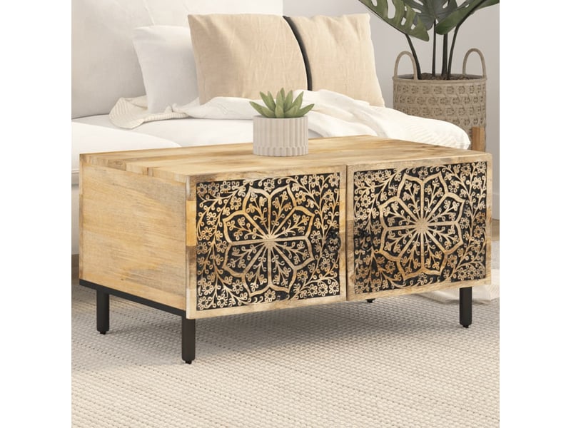  Table basse | table d'appoint salon 80x50x40 cm bois de manguier massif  - Conforama B