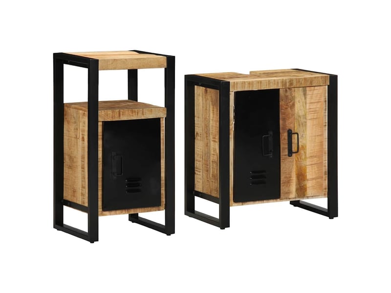 Ensemble de mobilier de salle de bain 2 pc marron et noir cf64167 - Conforama B