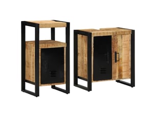 Ensemble de mobilier de salle de bain 2 pc marron et noir cf64167