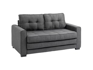 Canapé convertible 2 places 147,5x75x85 cm en polyester et bois gris chicfurn