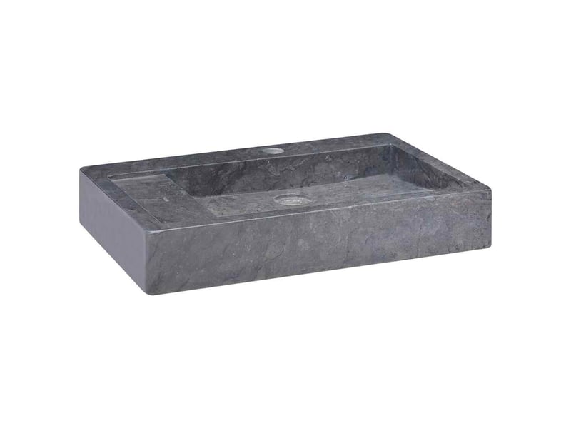  Lavabo de salle de bain, vasque à poser noir 58x39x10 cm marbre cf65676  - Conforama B