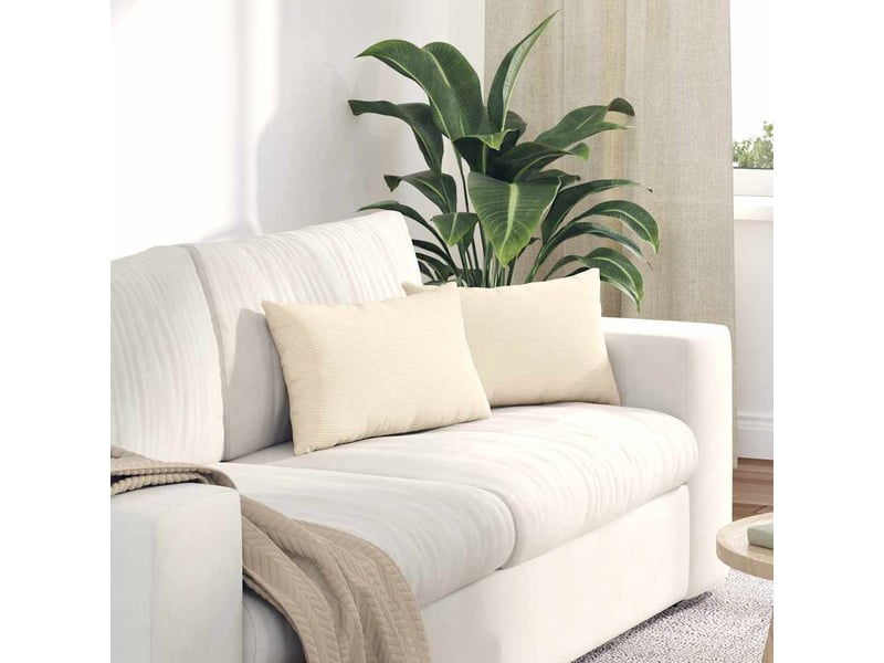 Lot de 2 coussins de canapé, coussins décoratifs crème 50 x 30 cm cf59045 - Conforama B