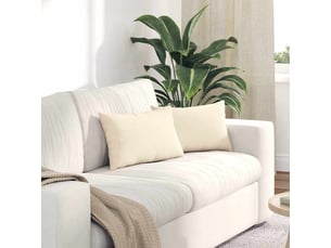 Lot de 2 coussins de canapé, coussins décoratifs crème 50 x 30 cm cf59045