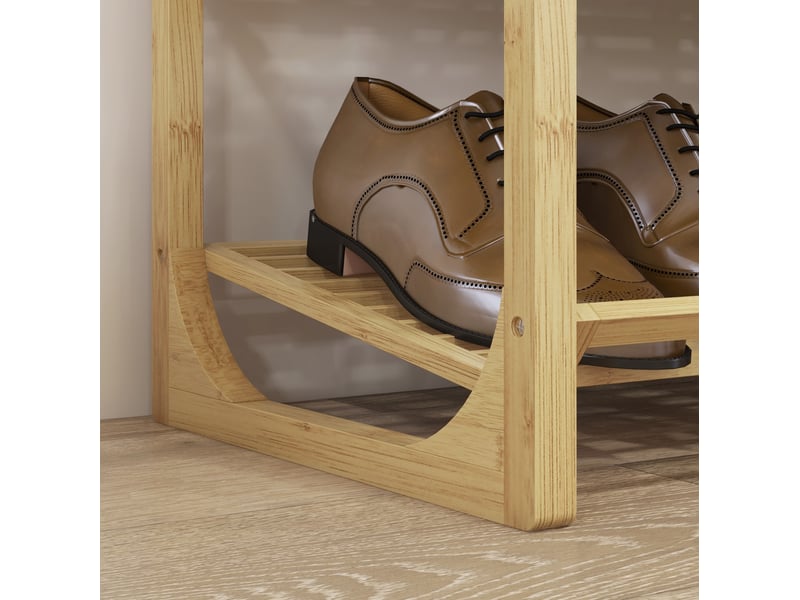  Étagère à chaussures tcqpz en bambou 4 niveaux pour 12 paires avec poignée 76 x 33 x 67 cm naturel  - Conforama E