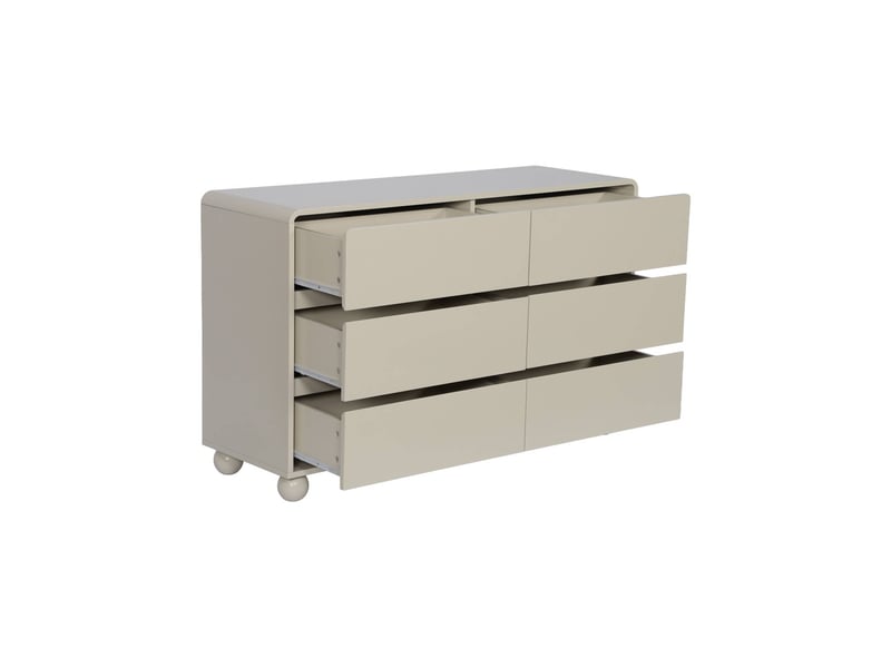  Commode enfant décor bois laqué 6 tiroirs beige - noushka  - Conforama C
